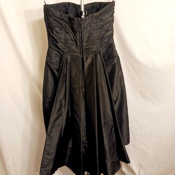 Rickie Freeman for Teri Jon Formal Mini Dress Sz 2 BLACK SILK Strapless Wedding - Picture 12 of 15